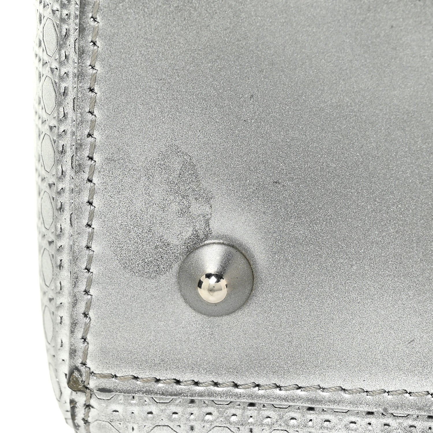 Christian Dior Metallic Patent Micro-Cannage Medium Lady Dior Silver 16 of 20