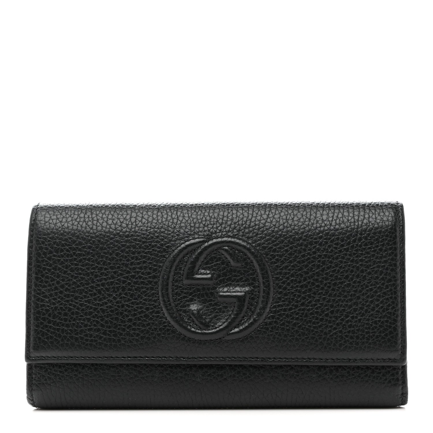 Gucci Pebbled Calfskin Large Soho Continental Wallet Black 1 of 11