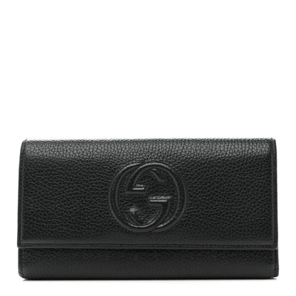 Gucci Pebbled Calfskin Large Soho Continental Wallet Black 1 of 11