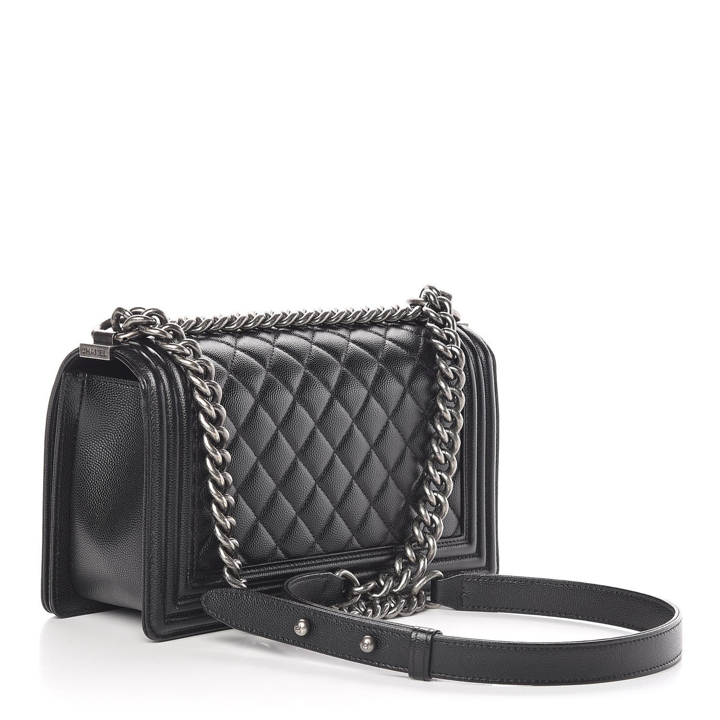 Caviar Quilted Medium Boy Flap Black