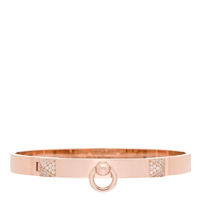 Hermes 18K Rose Gold Diamond PM Collier De Chien Bracelet SH 1 of 4