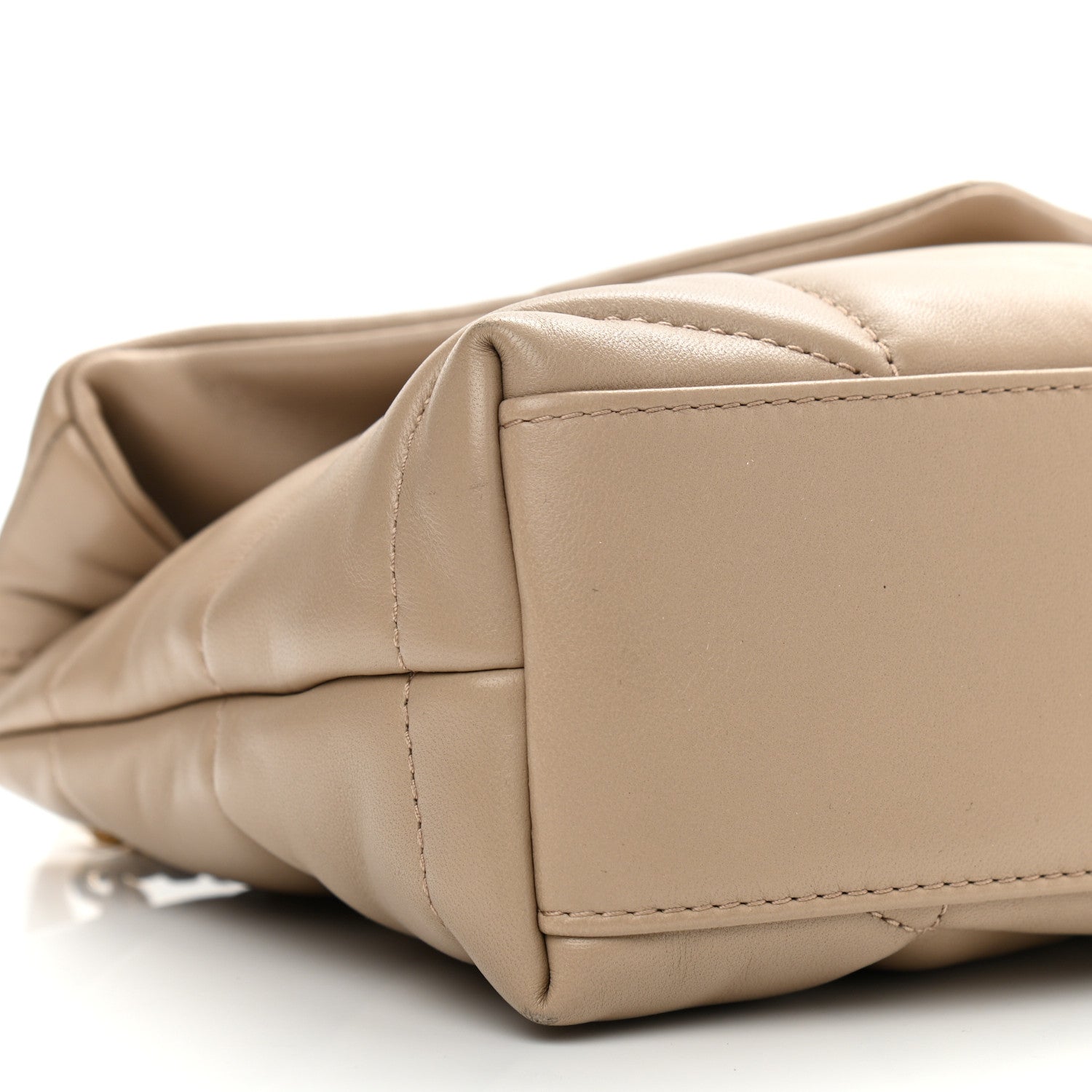Saint Laurent Lambskin Quilted Toy Loulou Puffer Monogram Chain Satchel Nude Powder 10 of 11