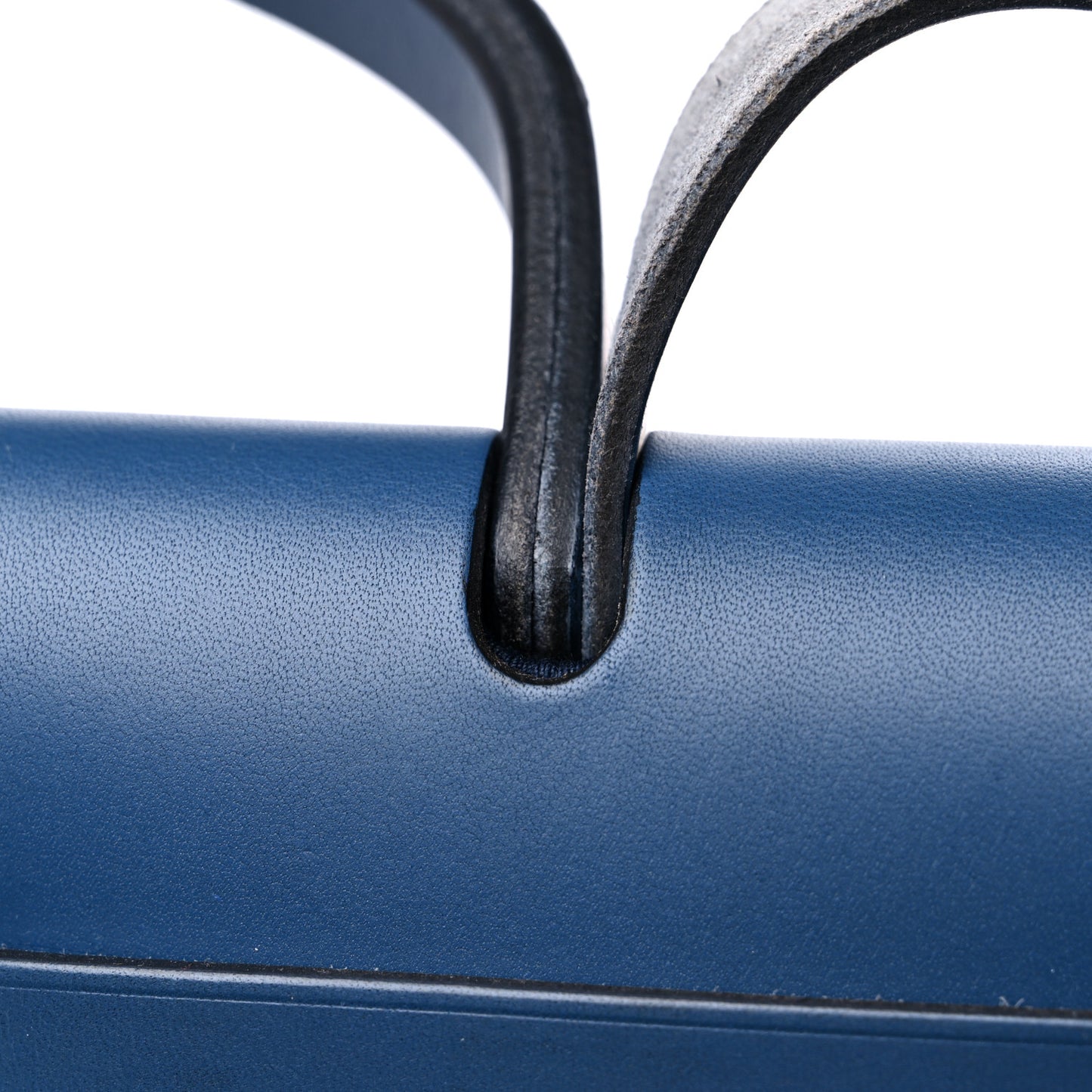 Toile Vache Calfskin Herbag 30 PM Navy Bleu