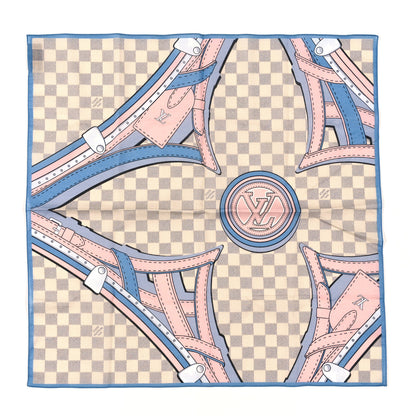 Louis Vuitton Cotton Damier Azur Straps Bandana Scarf Multicolor 1 of 3
