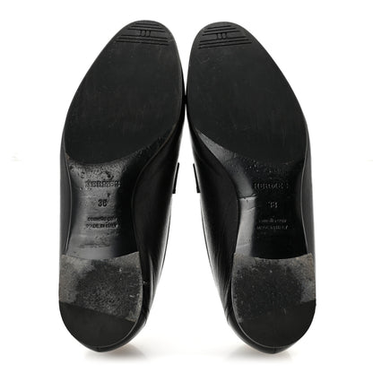 Hermes Goatskin Womens Paris Loafers 38 Black 6 of 9