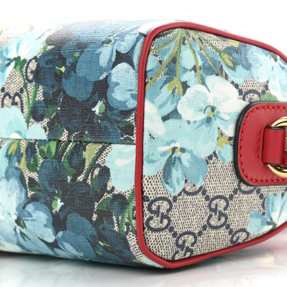 Gucci GG Supreme Monogram Blooms Mini Boston Navy Blue Hibiscus 10 of 10