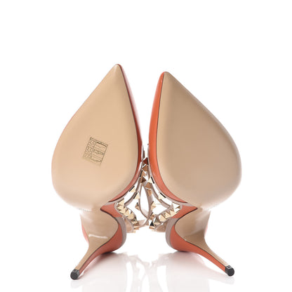 Valentino Garavani Nappa Rockstud Ankle Strap Pumps 37 Orange Poudre 5 of 8