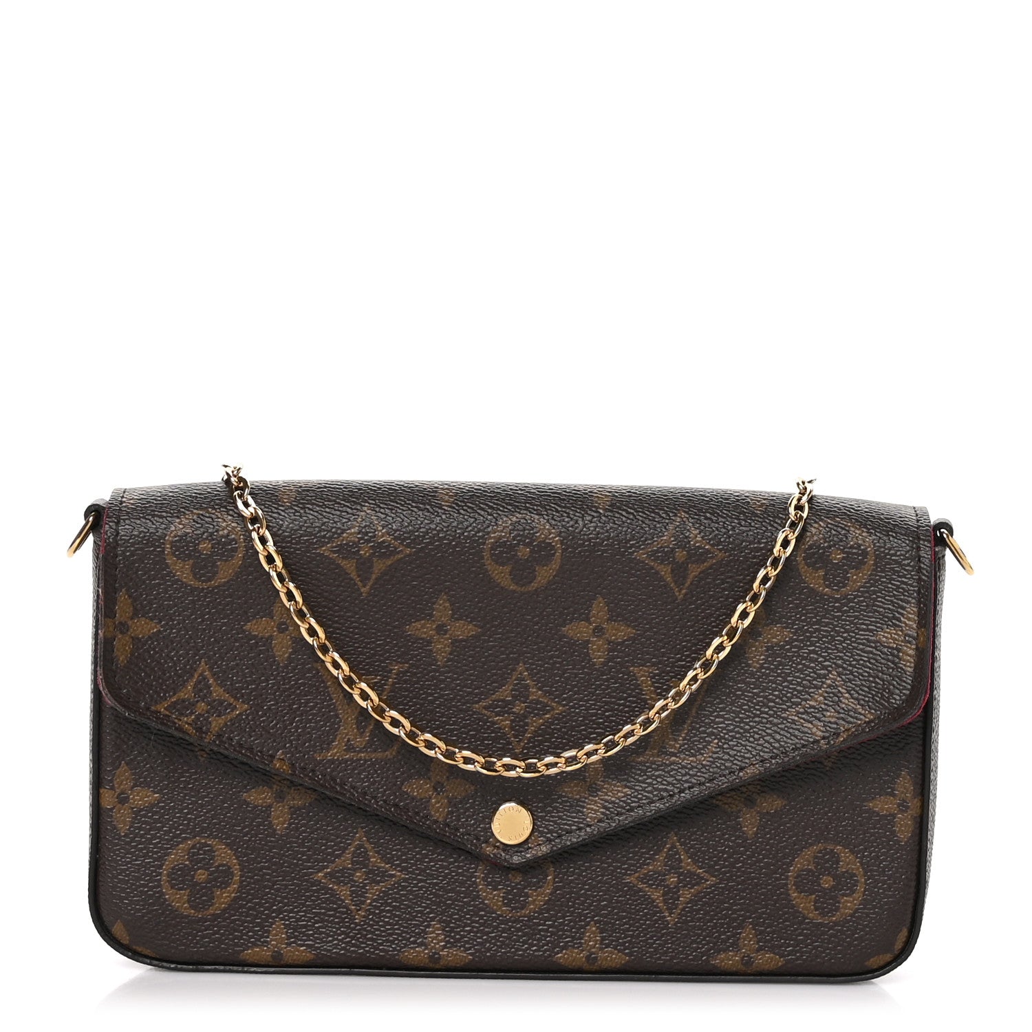 Louis Vuitton Monogram Pochette Felicie Chain Wallet Fuchsia 1 of 10