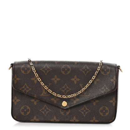 Louis Vuitton Monogram Pochette Felicie Chain Wallet Fuchsia 1 of 10