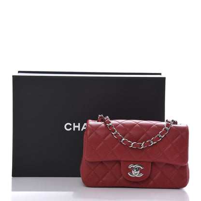 Chanel Lambskin Quilted Mini Rectangular Flap Red 11 of 11