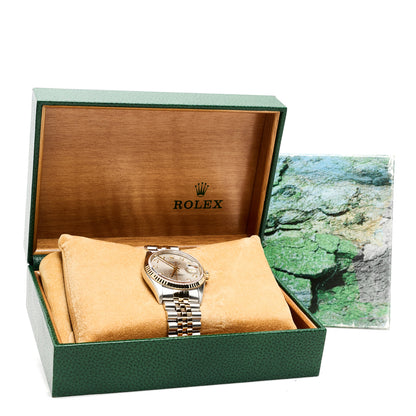 Rolex Stainless Steel 18K Yellow Gold Diamond 36mm Oyster Perpetual Datejust Watch Silver Jubilee 16233 5 of 5