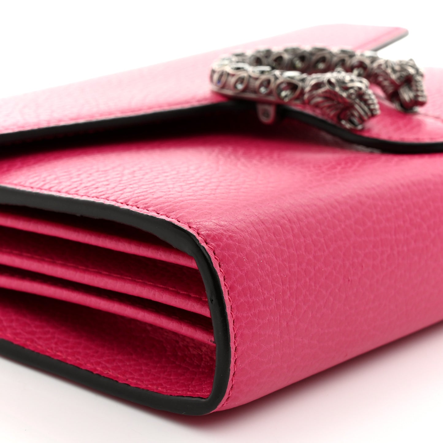 Dollar Calfskin Crystal Mini Dionysus Chain Wallet Box Pink