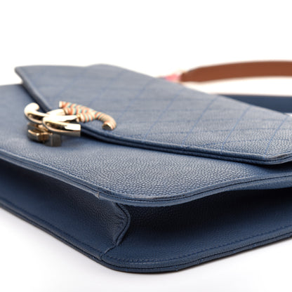 Chanel Grained Calfskin Quilted Cuba Flap Blue 7 of 11