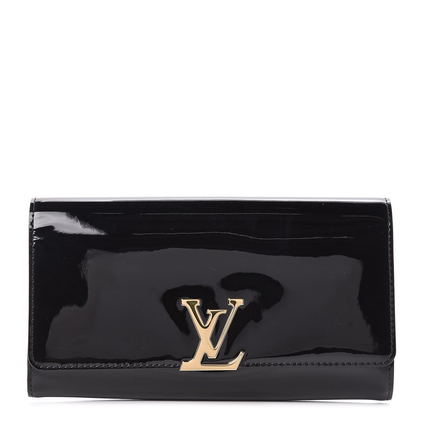 Patent Louise Clutch Black
