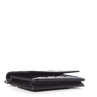 Chanel Patent Quilted Wallet On Chain WOC Black 4 of 12