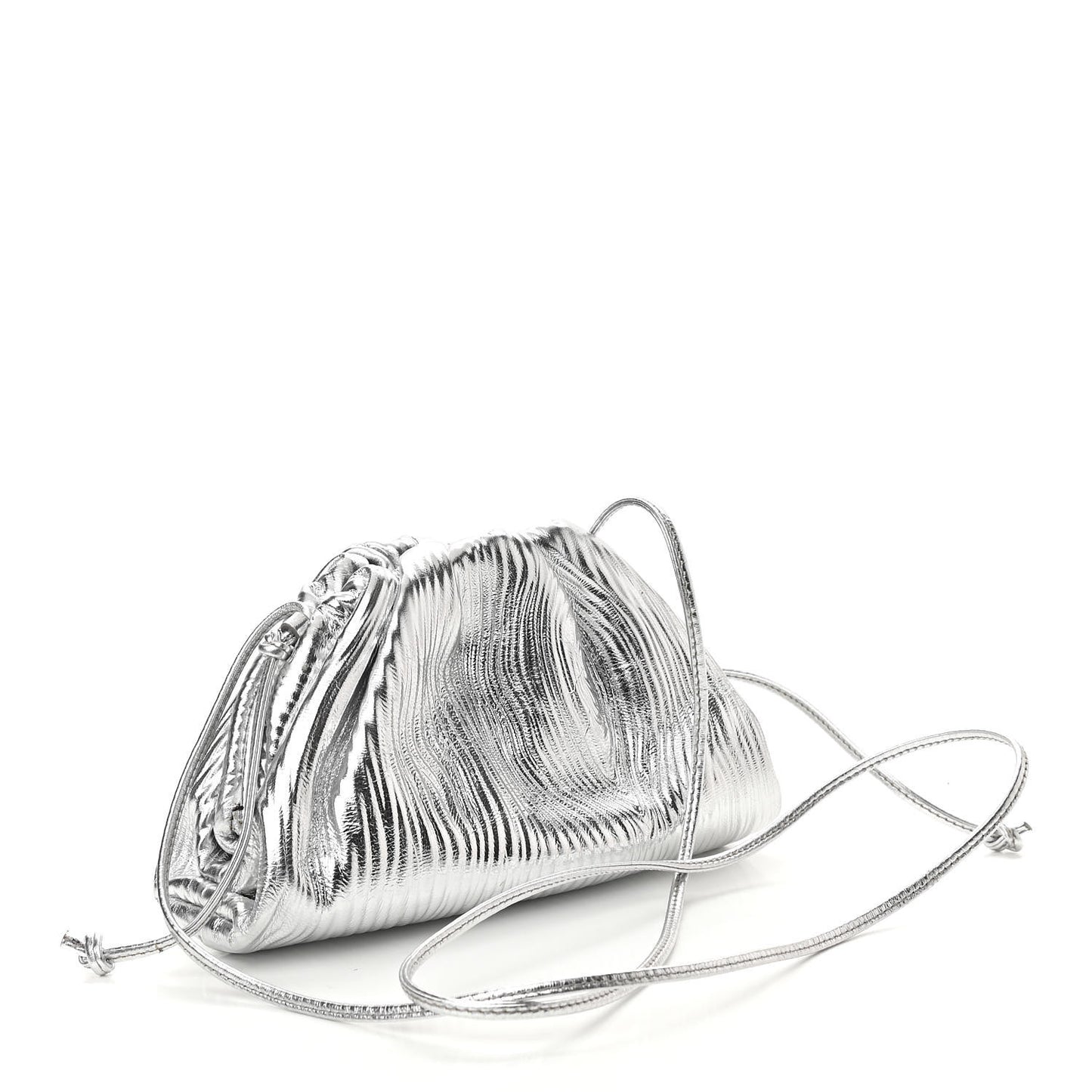 Metallic Bark Calfskin The Mini Pouch Silver
