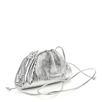 Bottega Veneta Metallic Bark Calfskin The Mini Pouch Silver 3 of 9