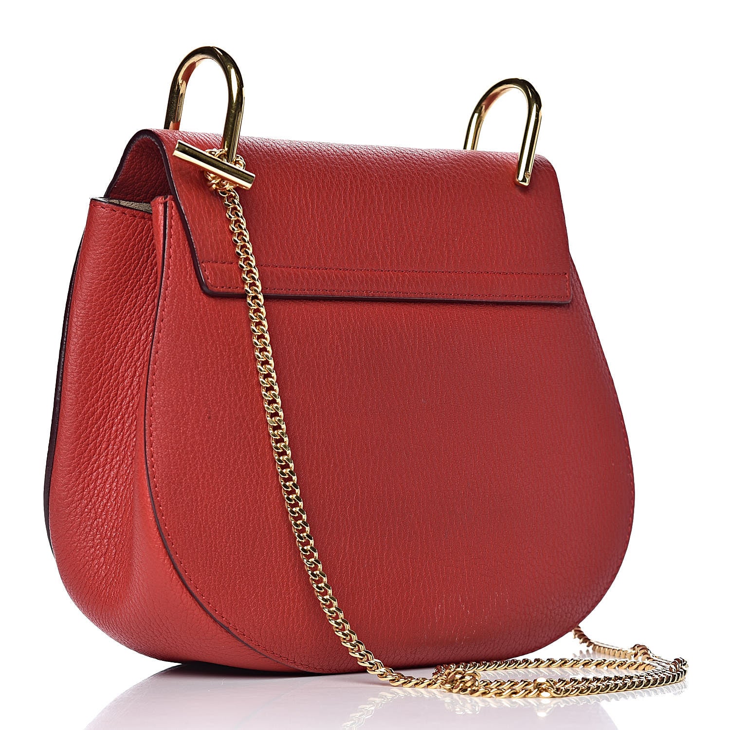 Chloe Grained Lambskin Drew Shoulder Bag Plaid Red 3 of 13