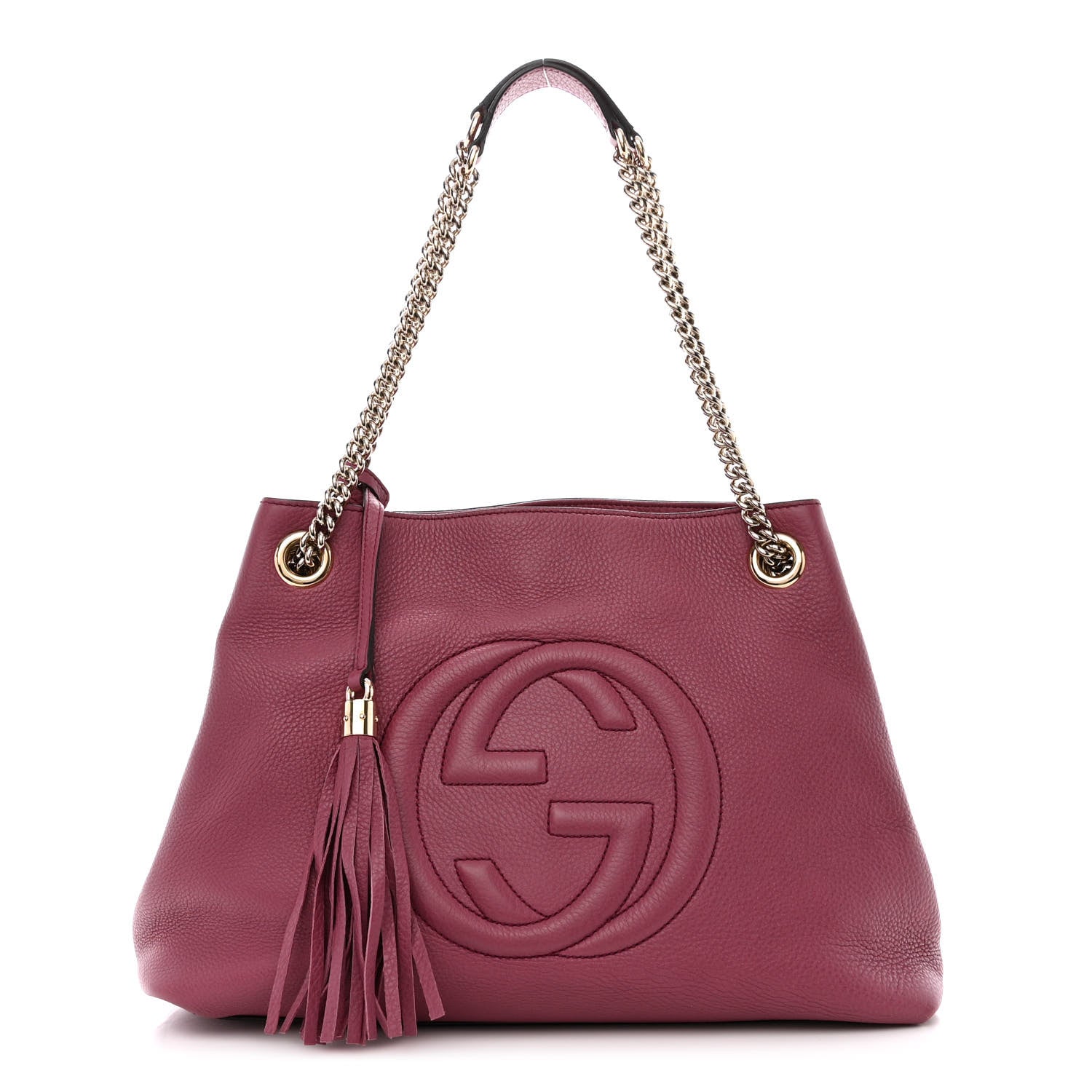 Gucci Pebbled Calfskin Medium Soho Chain Shoulder Bag Peonia Flower 1 of 11