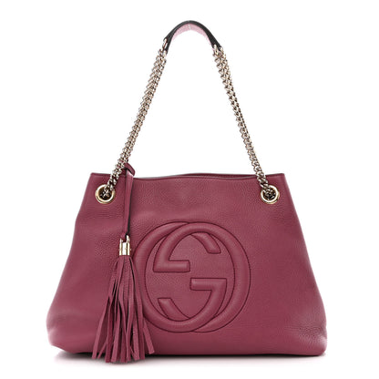 Gucci Pebbled Calfskin Medium Soho Chain Shoulder Bag Peonia Flower 1 of 11