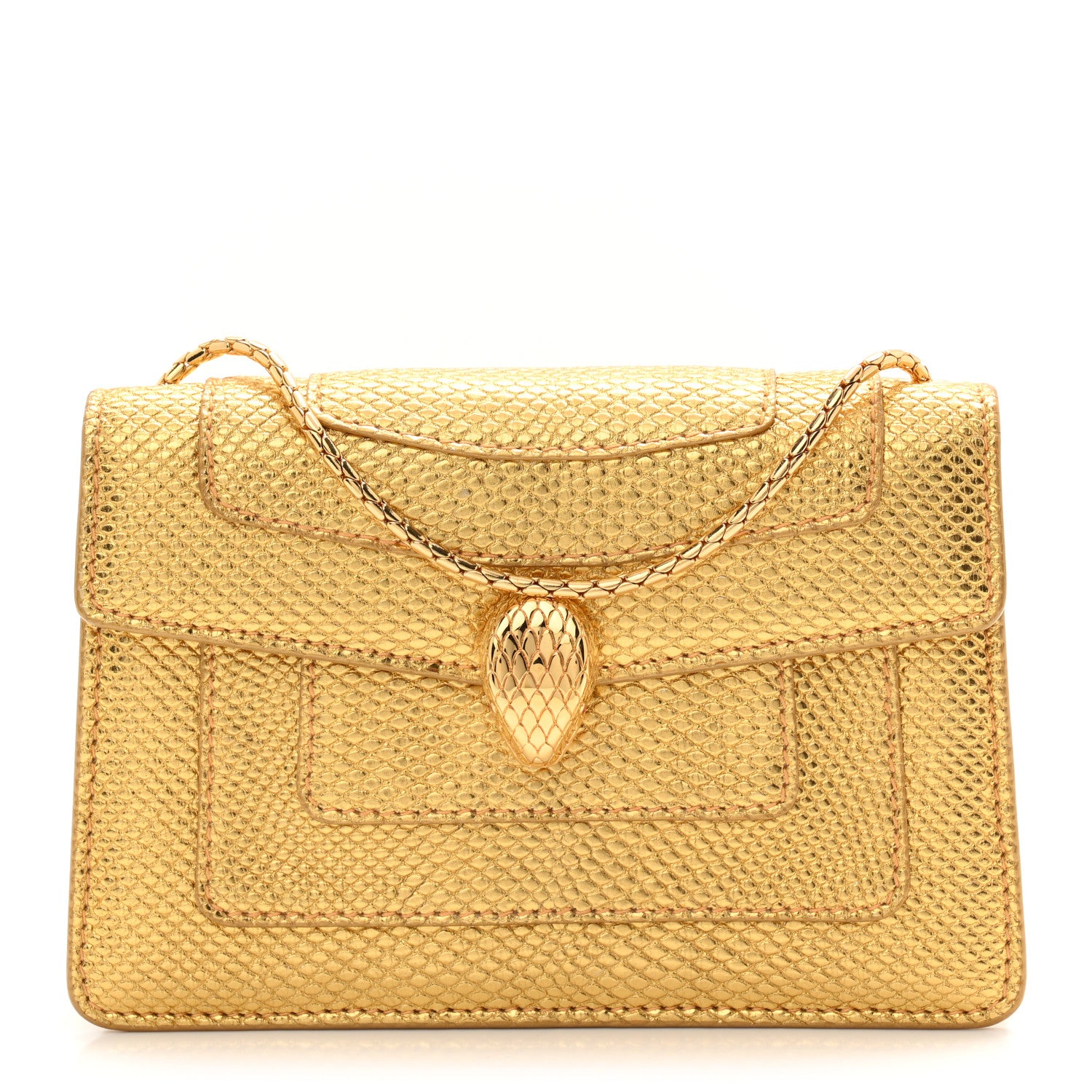 Bulgari Metallic Karung Serpenti Forever Crossbody Gold 8 of 10