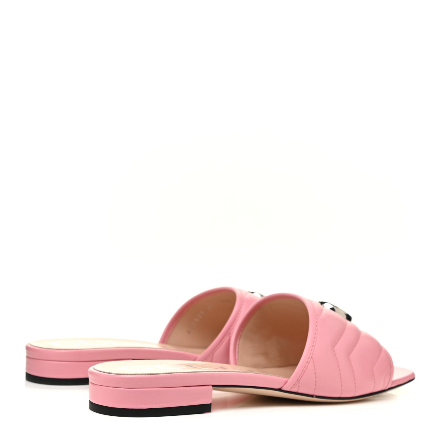 Gucci Nappa Matelasse GG Marmont Flat Slide Sandals 40 Wild Rose 4 of 8