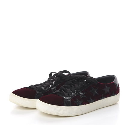 Saint Laurent Suede Star California Sneakers 39 Burgundy 3 of 7