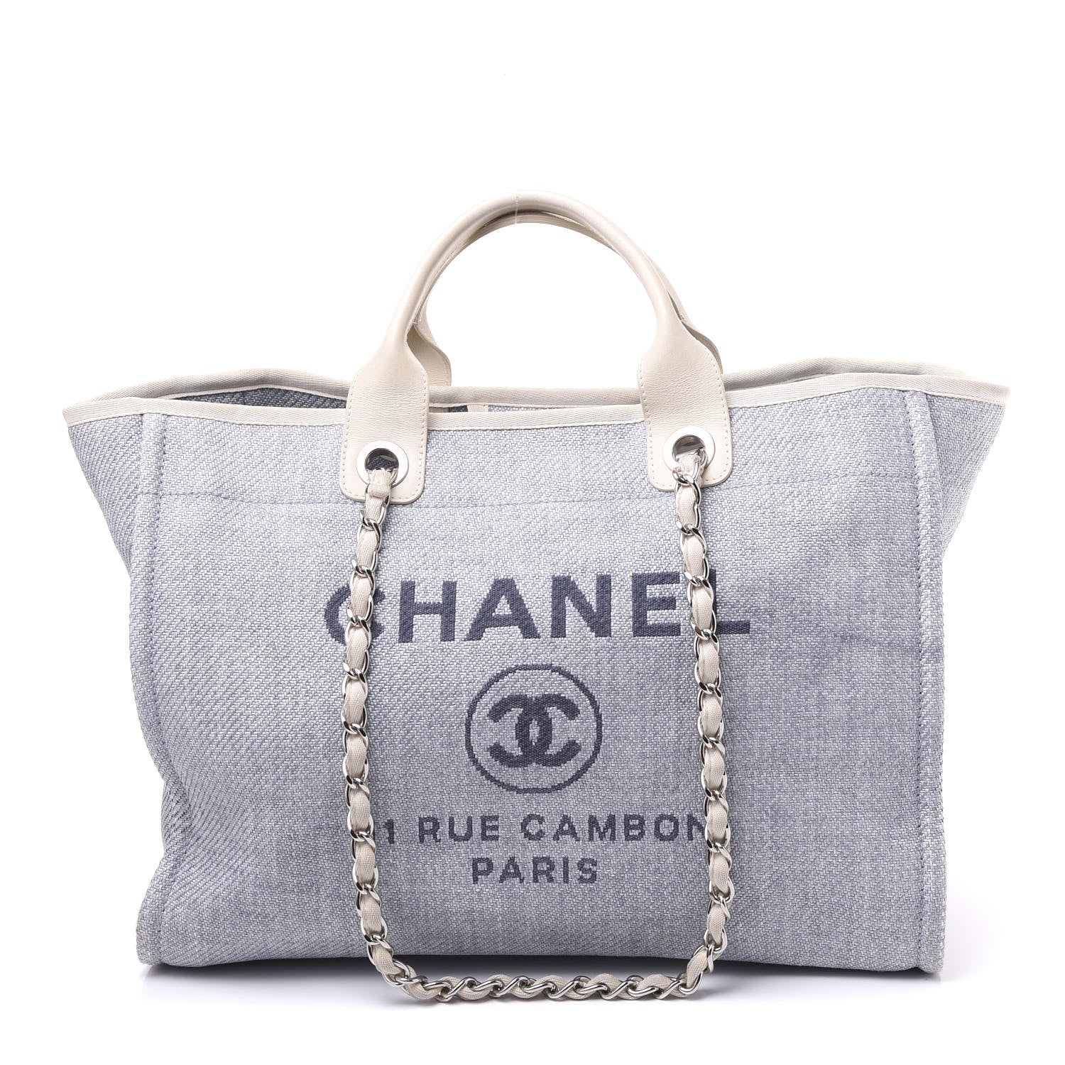 Chanel Canvas Medium Deauville Tote Light Blue 1 of 11