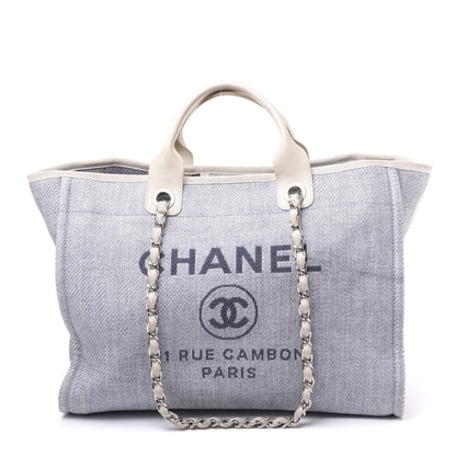 Chanel Canvas Medium Deauville Tote Light Blue 1 of 11