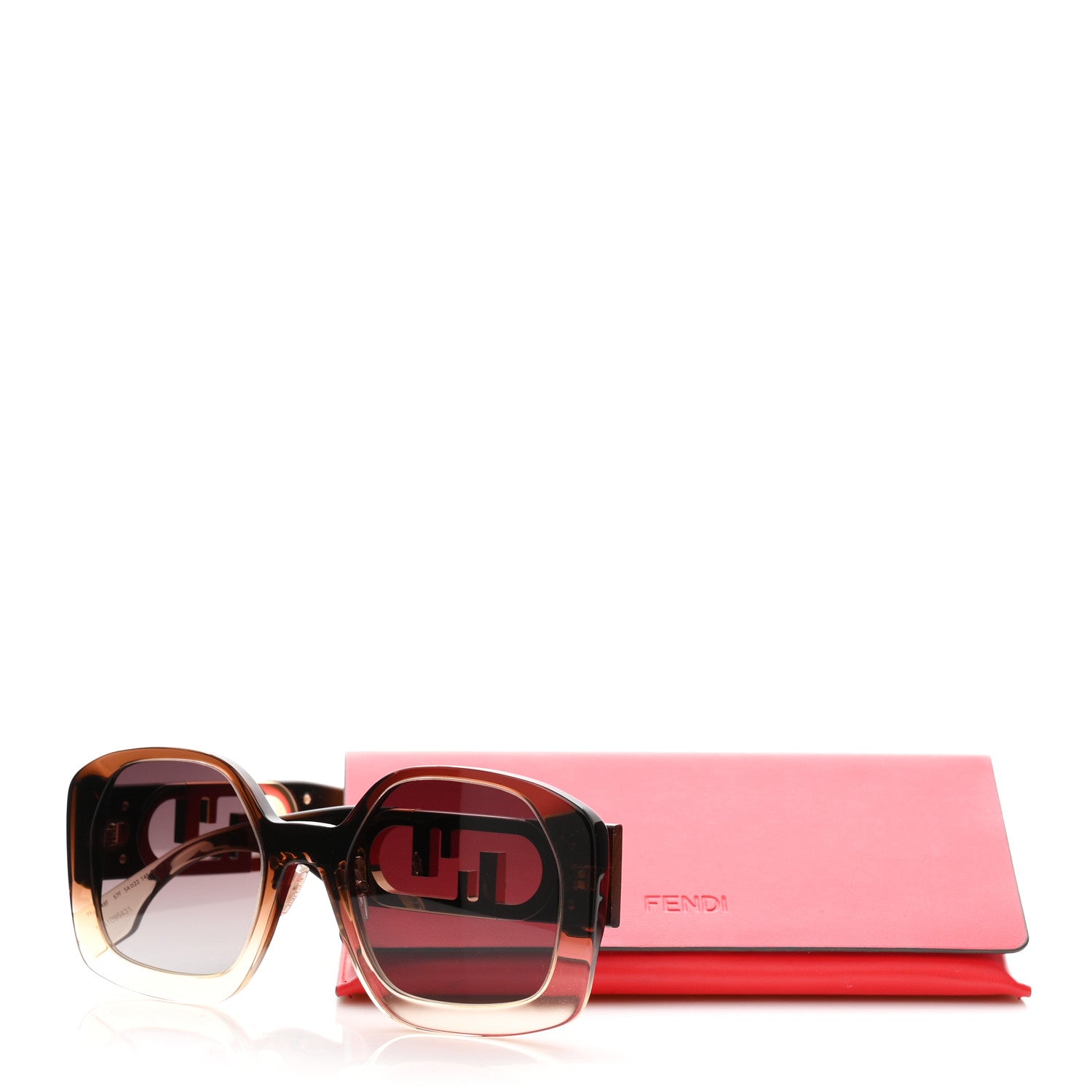 Fendi Acetate O'Lock Square Sunglasses FE40048U Brown 7 of 7
