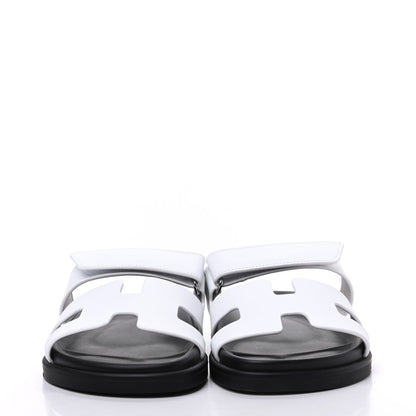 Hermes Calfskin Womens Chypre Sandals 39 White 2 of 9