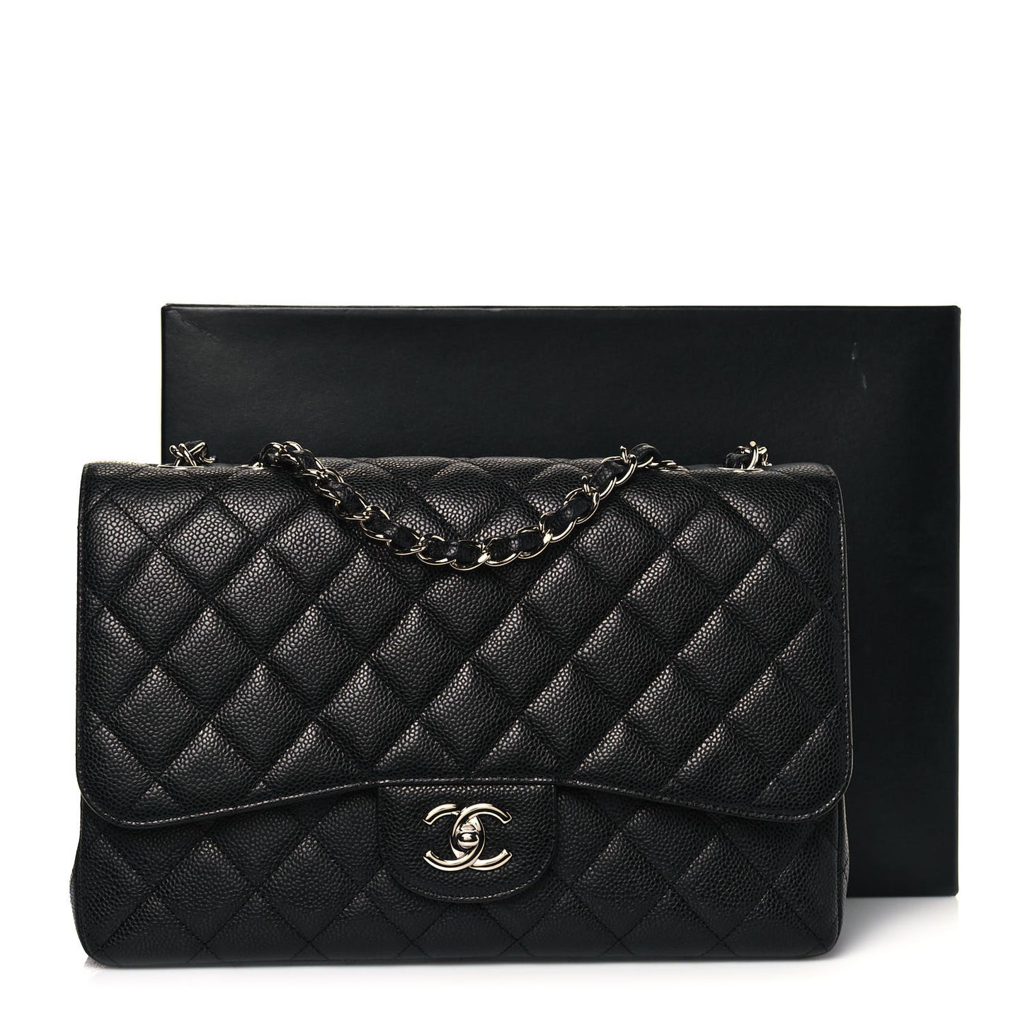 Caviar Quilted Jumbo Single Flap Black