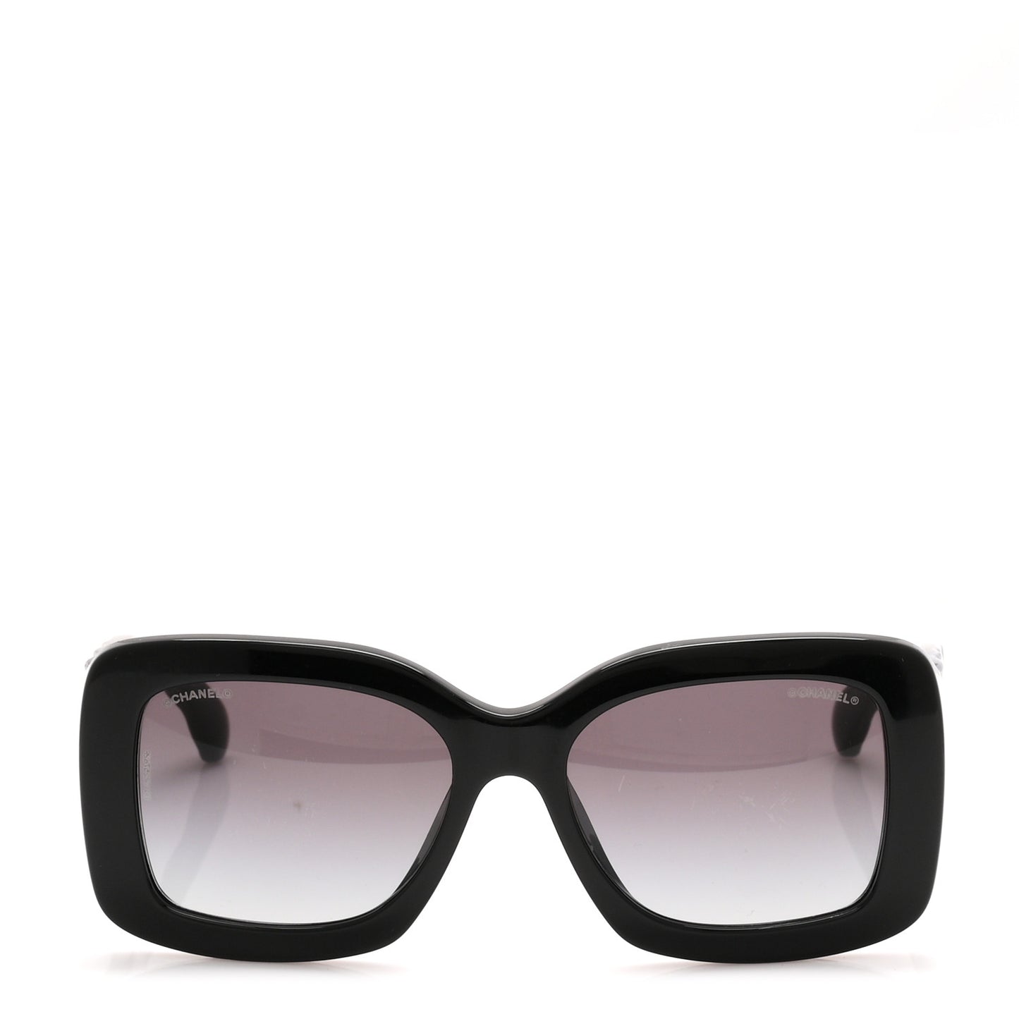 Acetate Quilted CC Rectangle Sunglasses 5483-A Black