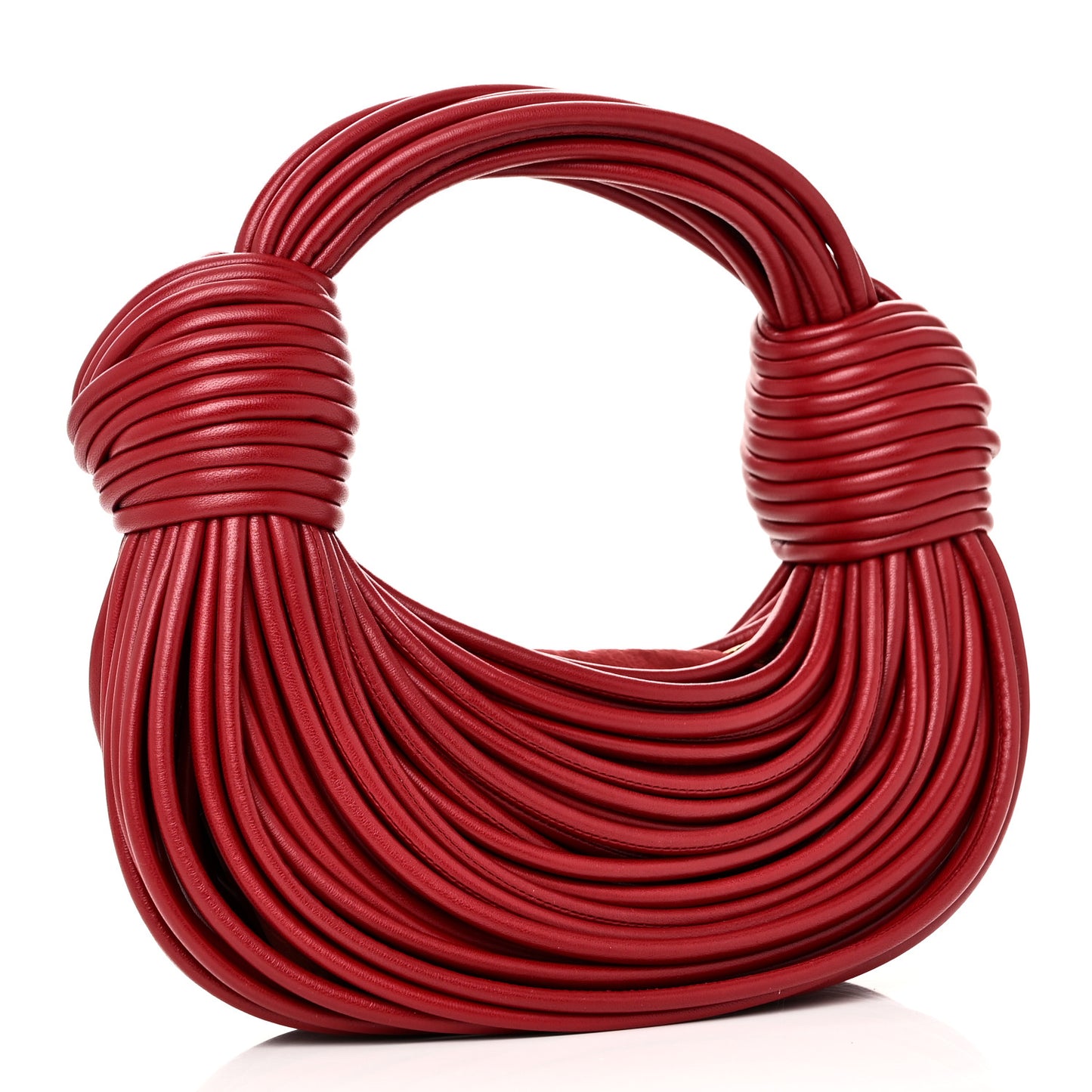Nappa Mini Tubular Double Knot Dark Red