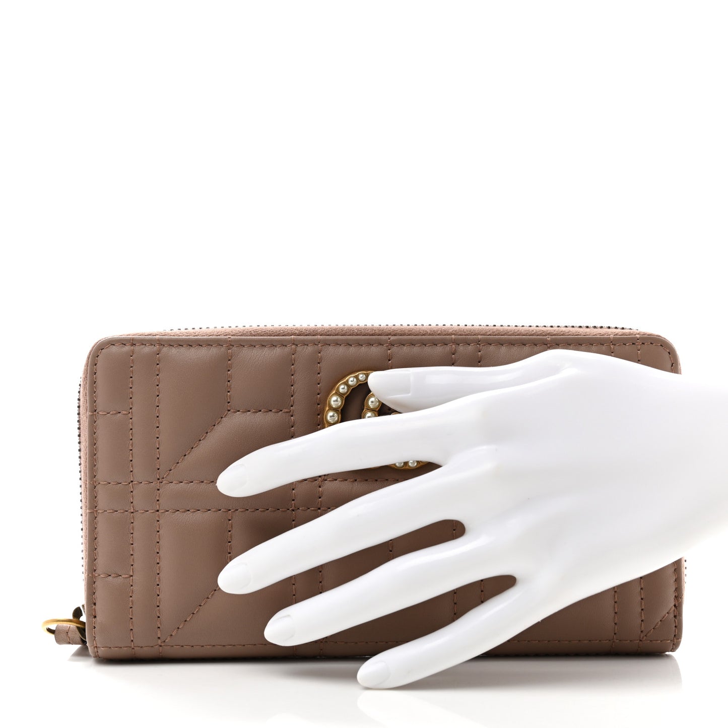 Calfskin Matelasse Pearly GG Marmont Zip Around Wallet Porcelain Rose