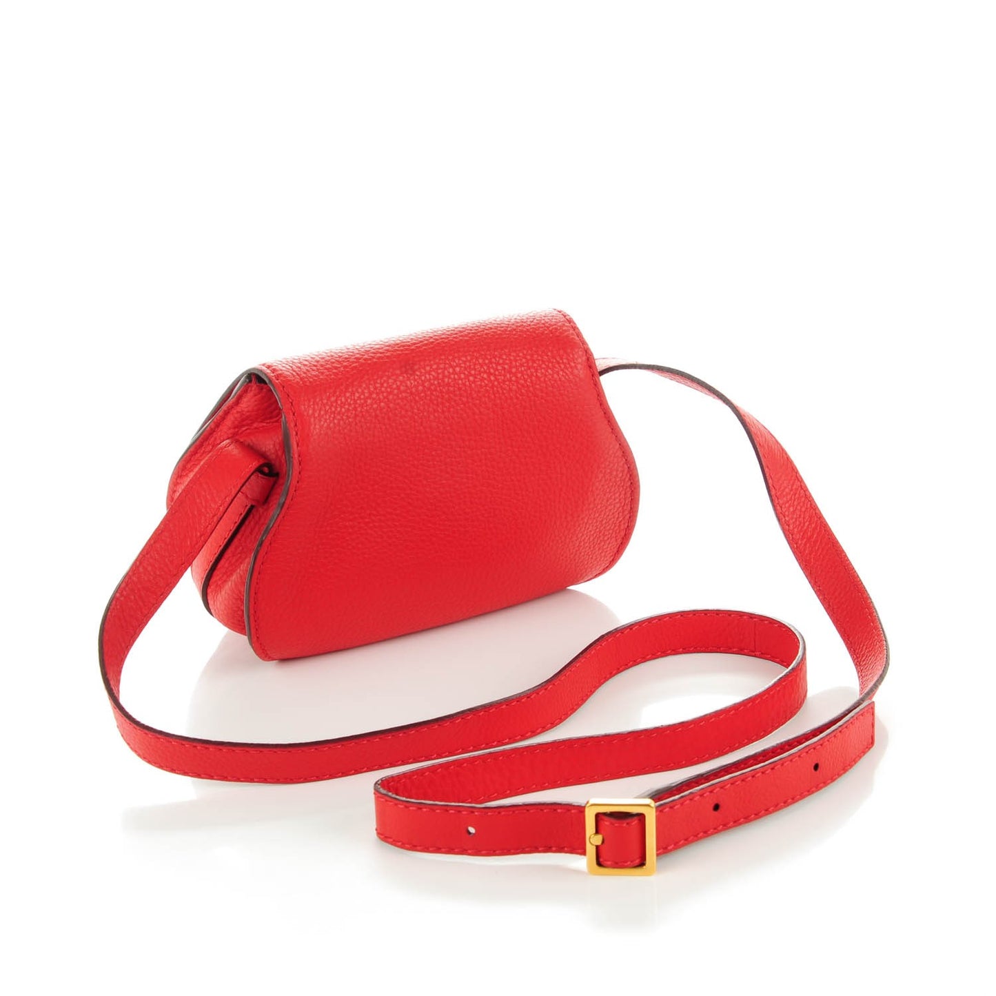 Calfskin Mini Marcie Round Crossbody Bag Red