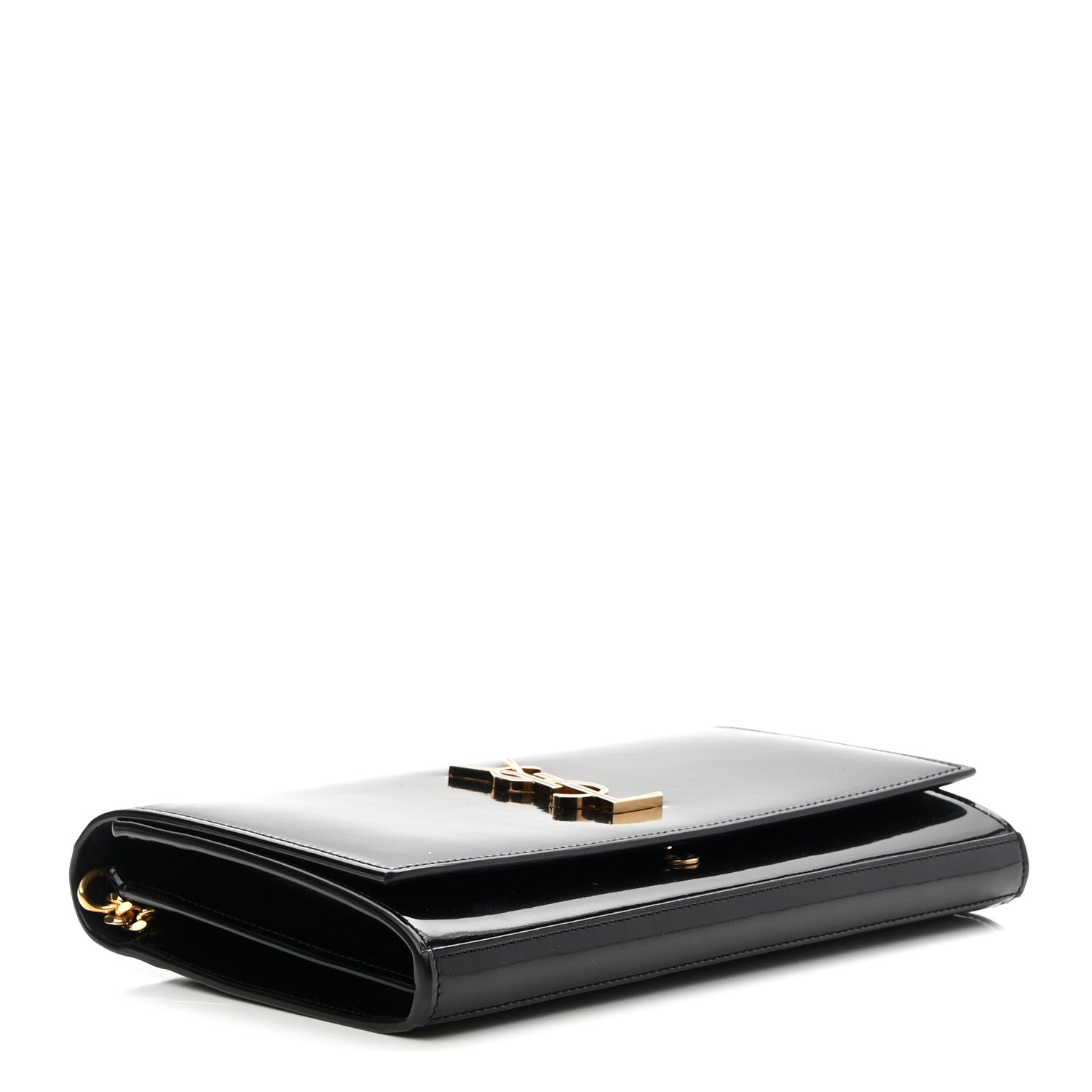 Saint Laurent Patent Calfskin Monogram Kate Wallet On Chain Black 5 of 10