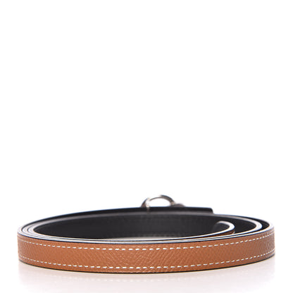 Hermes Swift Epsom 13mm Mini Laquee Reversible Belt 90 Black Gold 3 of 7