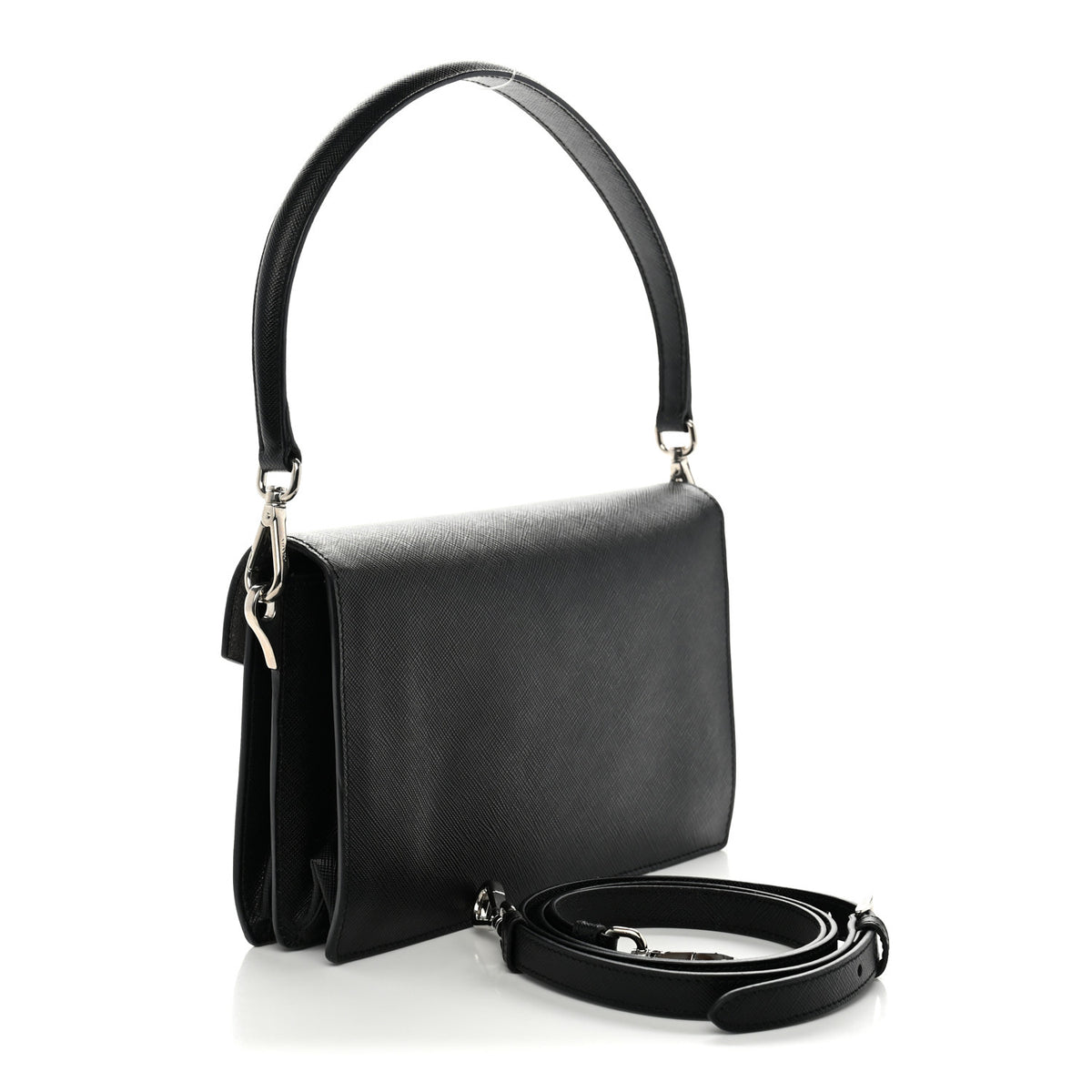 Saffiano Lux Sound Crossbody Bag Black