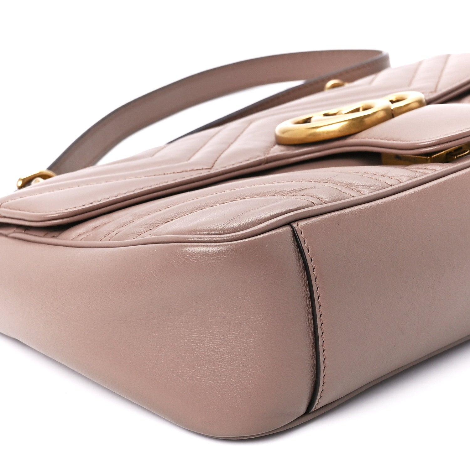 Gucci Calfskin Matelasse Small GG Marmont Shoulder Bag Porcelain Rose 12 of 13