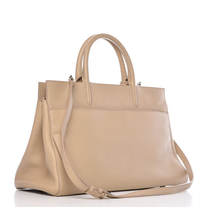 Saint Laurent Calfskin Medium Rive Gauche Cabas Dark Beige 4 of 16