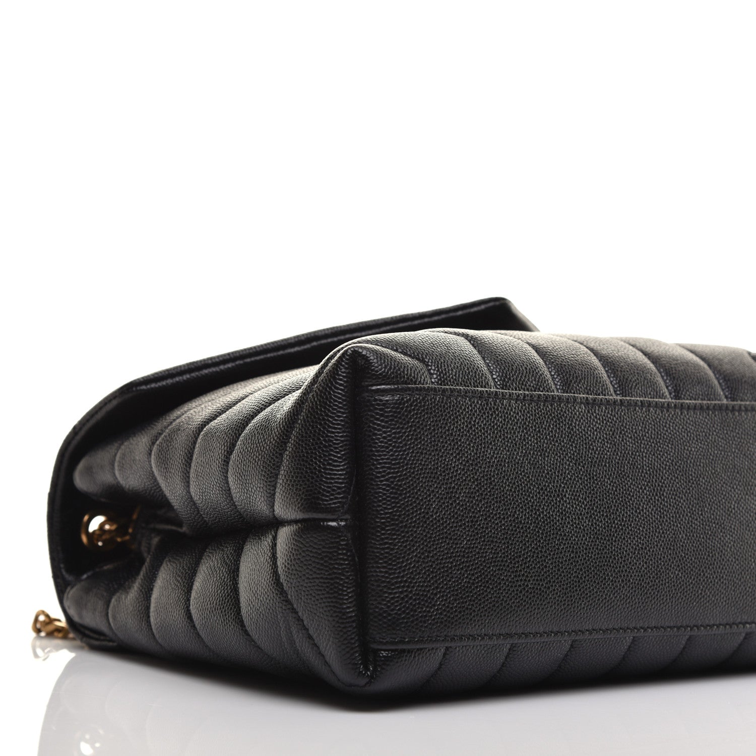 Saint Laurent Grain de Poudre Calfskin Y Quilted Monogram Small Loulou Chain Satchel Black 7 of 8