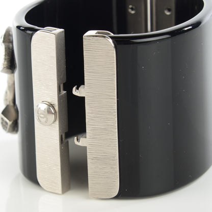 Chanel Resin Crystal CC Cuff Black 4 of 7