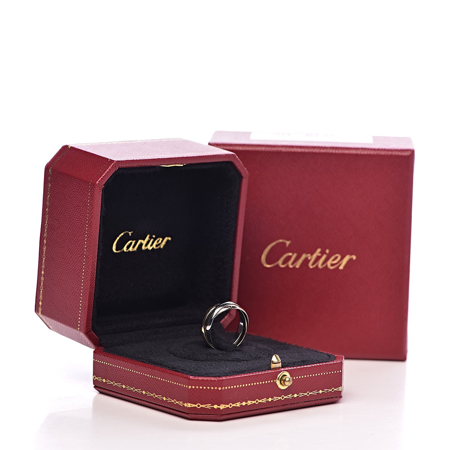 Cartier 18K Pink Yellow White Gold Small Trinity Ring 50 5.25 6 of 6