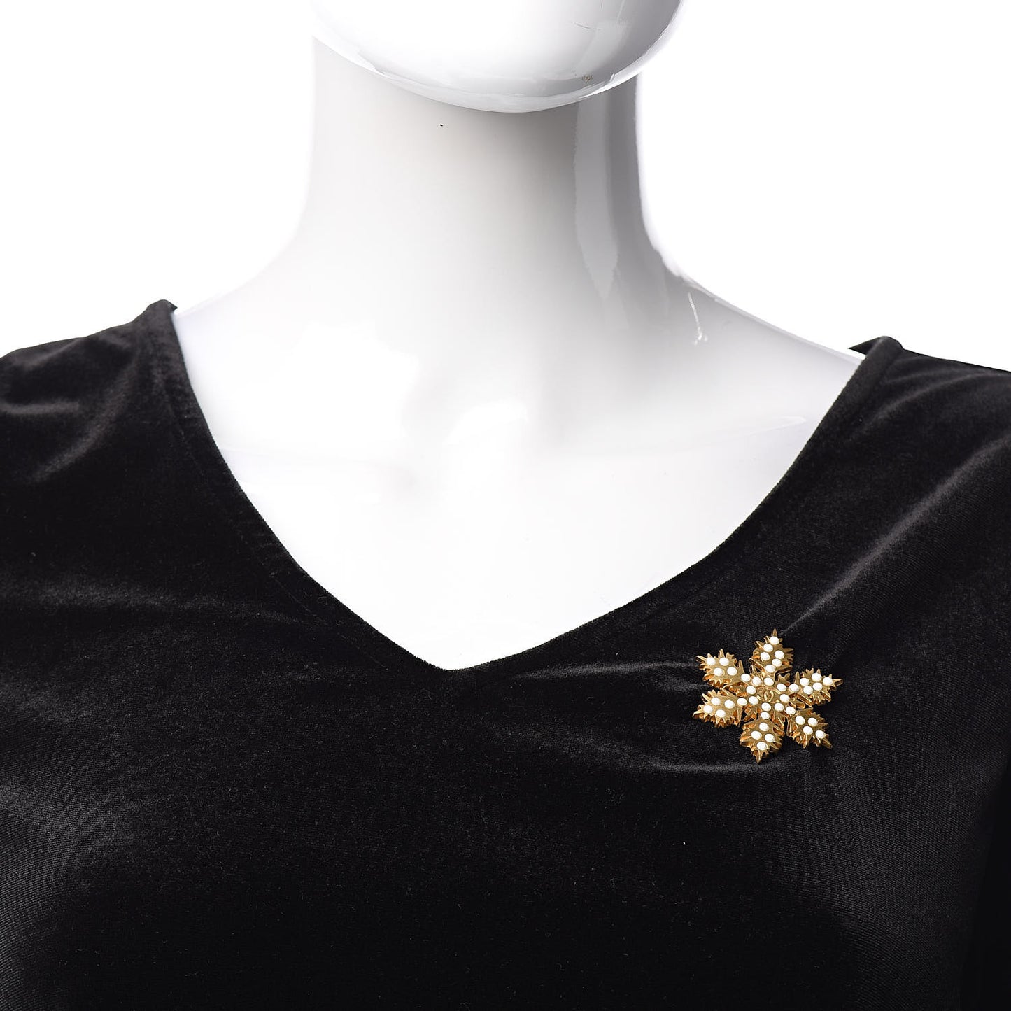 Snowflake CC Brooch Gold