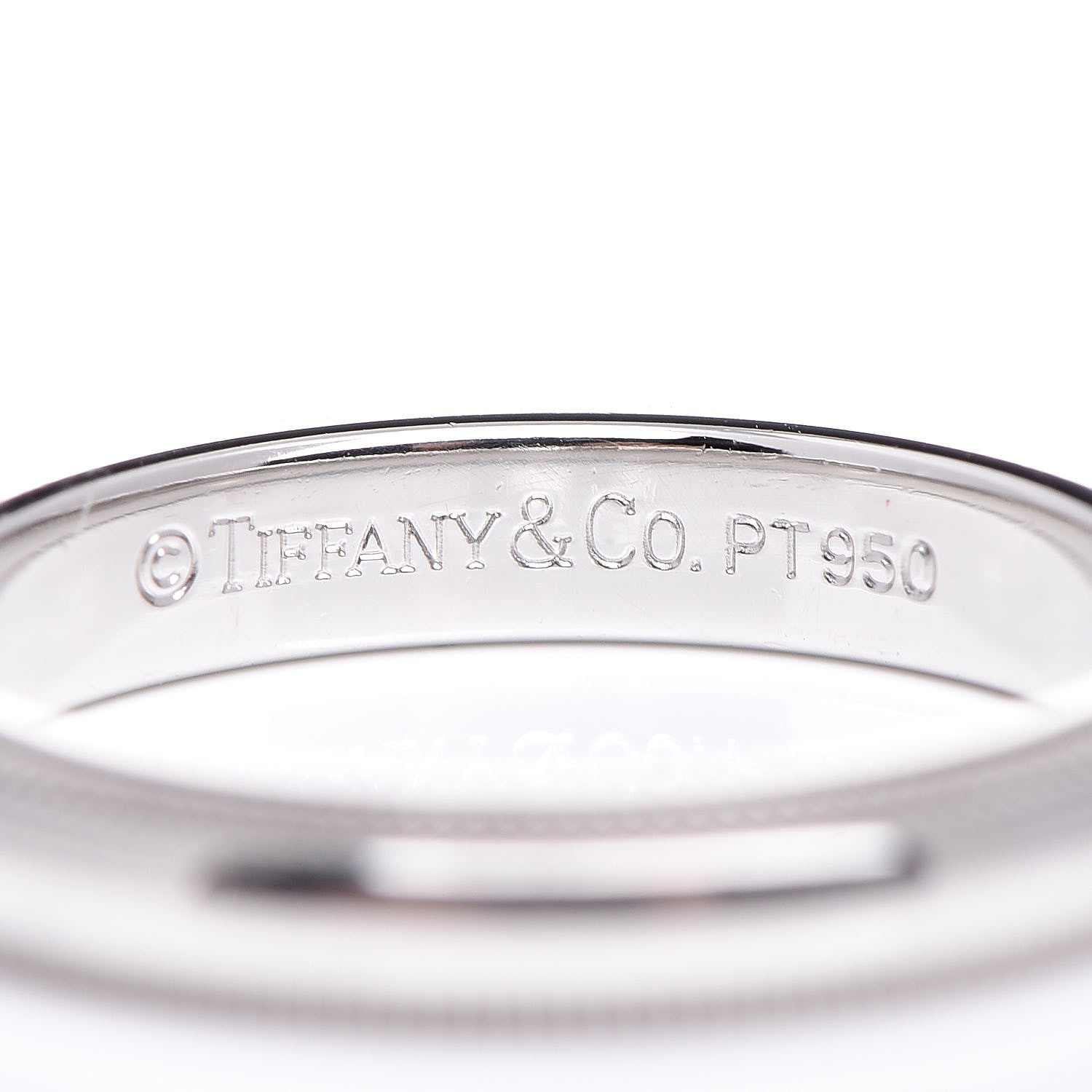 Tiffany Platinum 3mm Milgrain Wedding Band Ring 49 4.75 4 of 4