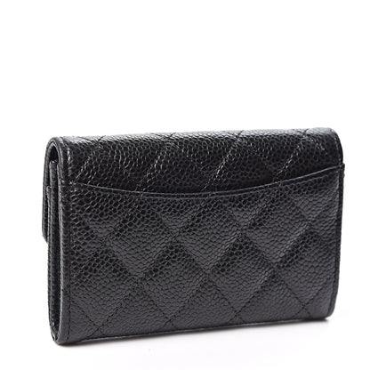 Chanel Caviar Quilted Flap Card Holder Wallet Black 2 of 10