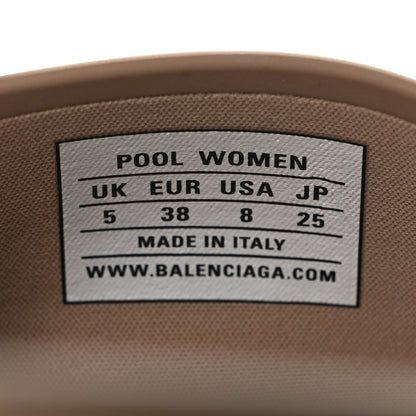 Balenciaga Rubber Logo Pool Slide Sandals 38 Beige Black 7 of 8