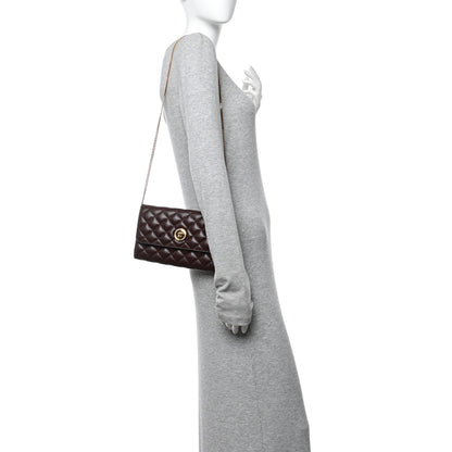 Versace Lambskin Quilted Medusa Wallet On Chain Crossbody Chocolate 2 of 10