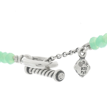 David Yurman Sterling Silver 18K Yellow Gold Chrysoprase Peridot Pyrite Bead Necklace 5 of 5
